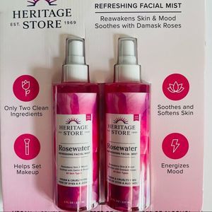Heritage Store Rosewater Refreshing Facial Mist set of 2